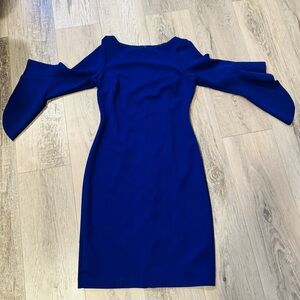 Vince Camuto Royal Blue Bell-Sleeve Sheath Dress – Size 8